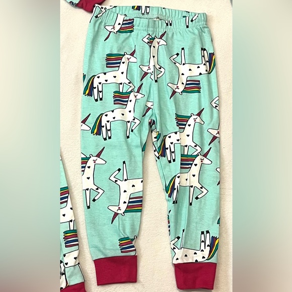 Lamaze Organic 2 PAIRS of Aqua & Pink Unicorn Print Footless Pajamas 18 Months - Picture 5 of 15